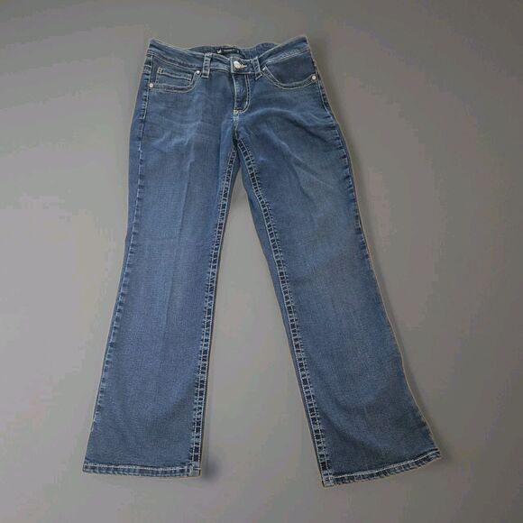 Lee Denim - Lee Relaxed Straight Leg Jeans Blue Denim Size 8 Short Mid Rise Stretch Casual
